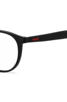 Montura para gafas graduadas de acetato negro con patillas estampadas