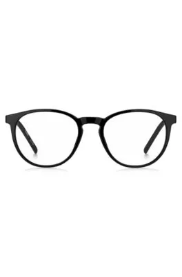 Montura para gafas graduadas de acetato negro con patillas estampadas