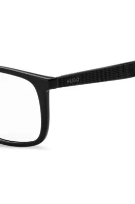 Montura para gafas graduadas negra con patillas estampadas