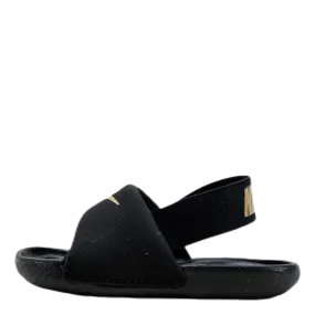 Nike Kawa Baby/Toddler Slides BLACK/METALLIC GOLD