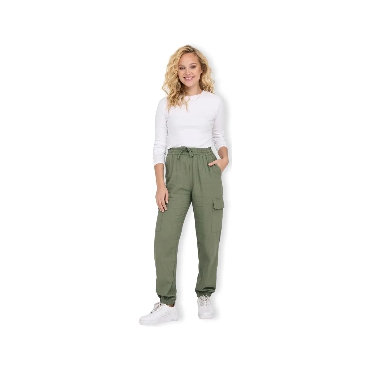 Noos Caro Pull Up Trousers - Oil Green