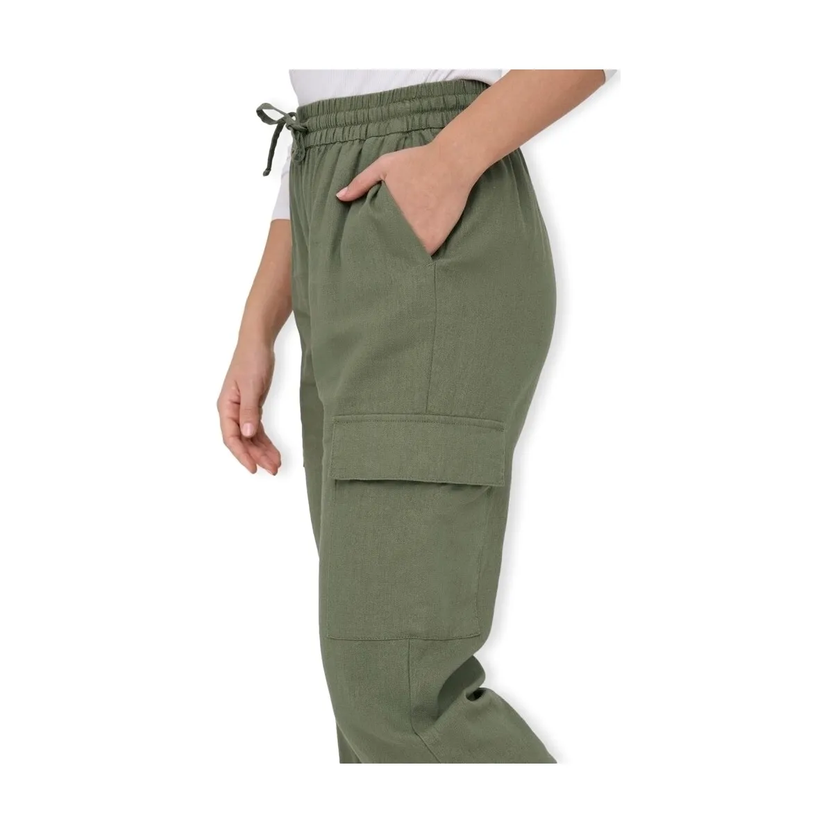 Noos Caro Pull Up Trousers - Oil Green