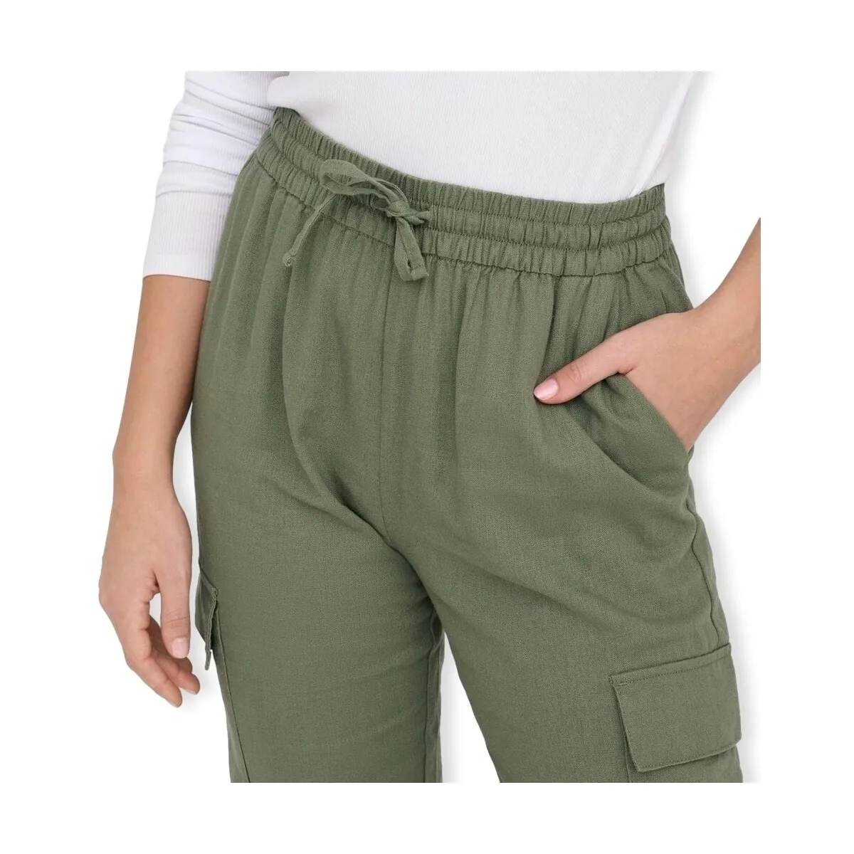 Noos Caro Pull Up Trousers - Oil Green