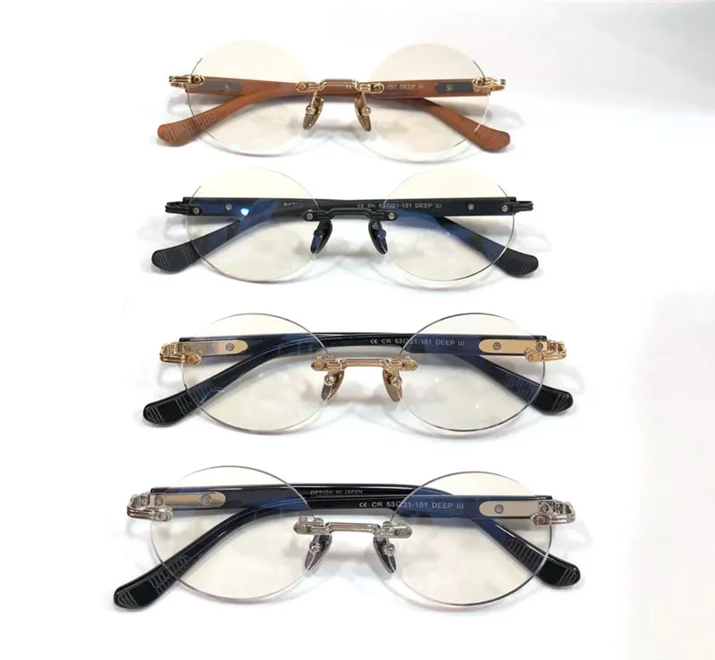 Nuevo diseño de gafas de moda GAJAS ópticas Deep III marco redondo Vintage de estilo simple y versátil con caja puede hacer lent