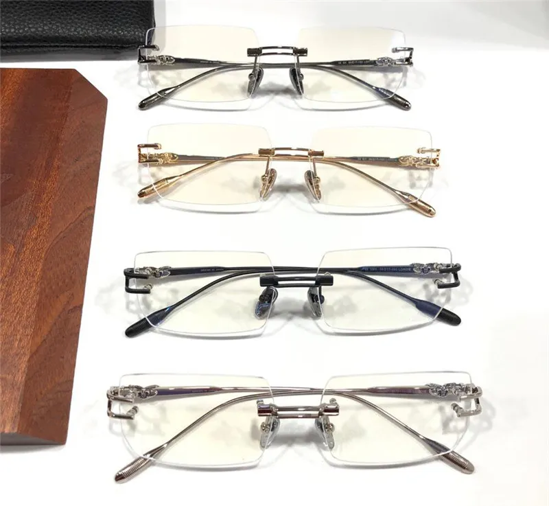 Nuevo diseño de moda montura sin montura gafas ópticas LORDIE lente cuadrada estilo vintage simple con caja puede hacer lentes r