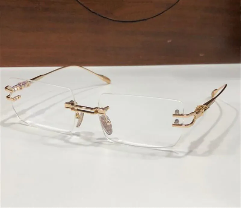 Nuevo diseño de moda montura sin montura gafas ópticas LORDIE lente cuadrada estilo vintage simple con caja puede hacer lentes r