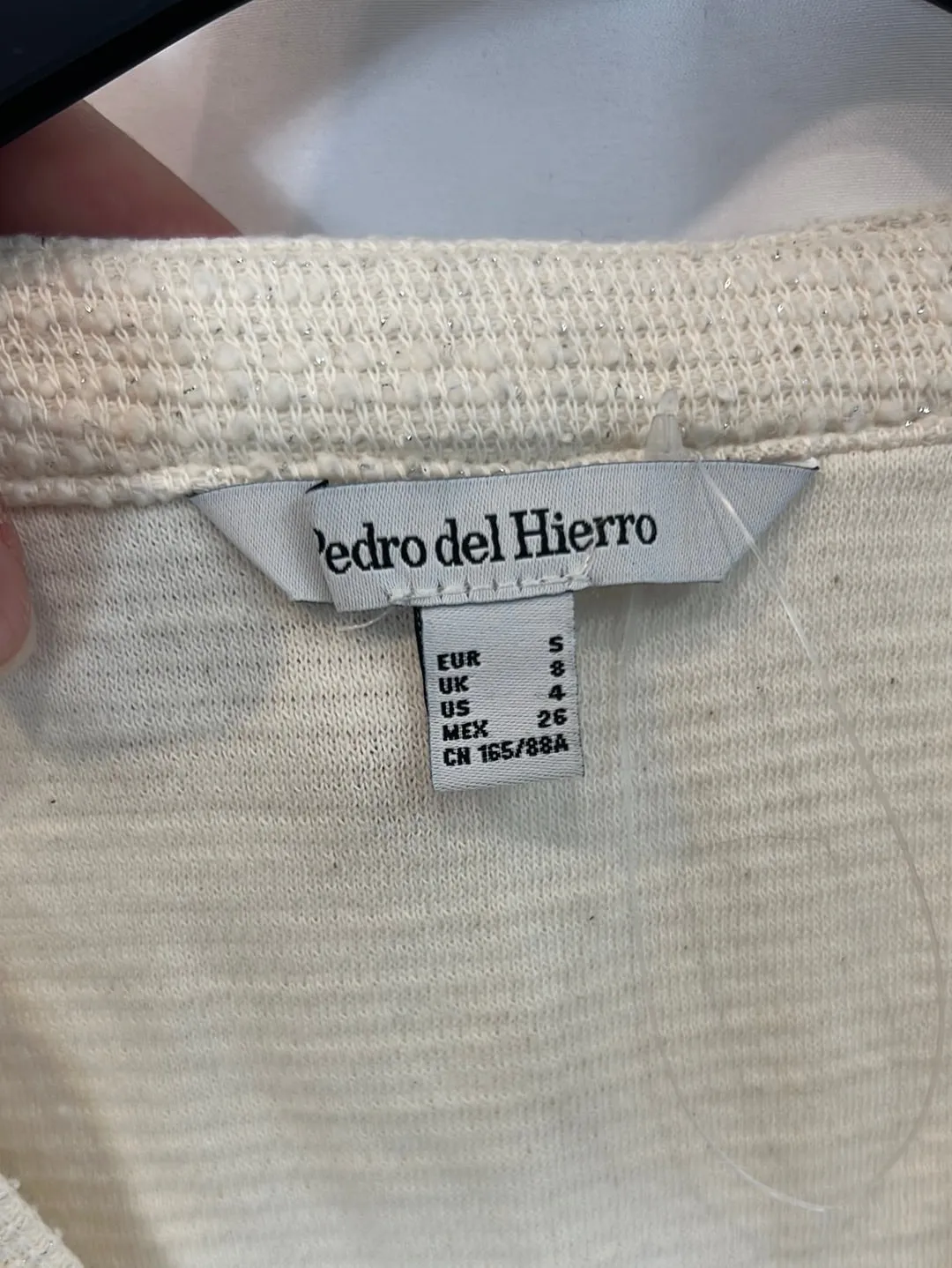 PEDRO DEL HIERRO. Top beige textura T.s