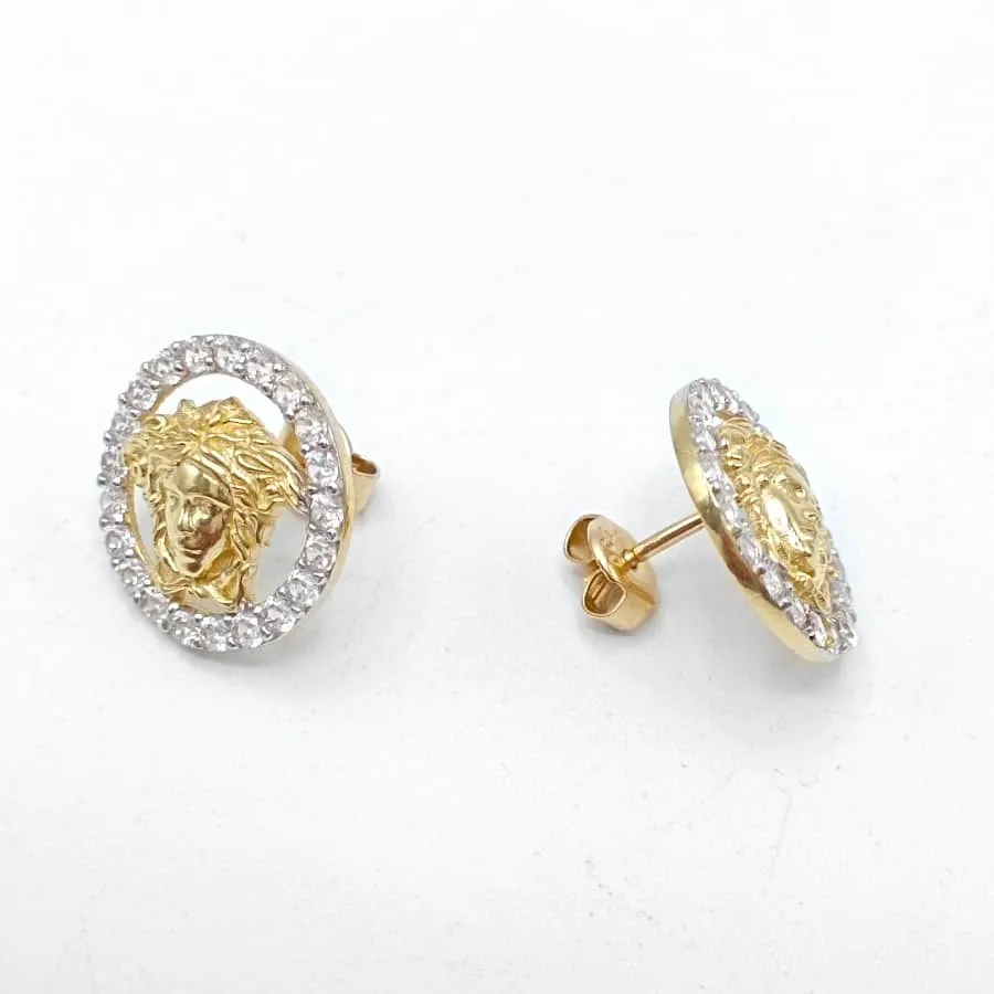 Pendientes oro medusa grandes