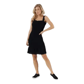 Pieces Ayrin Smock Strap Dress Black