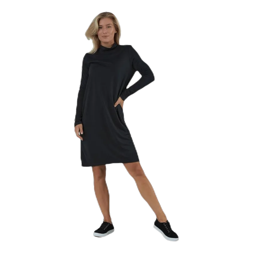 Pieces Bamala T-Neck Ls Dress Black