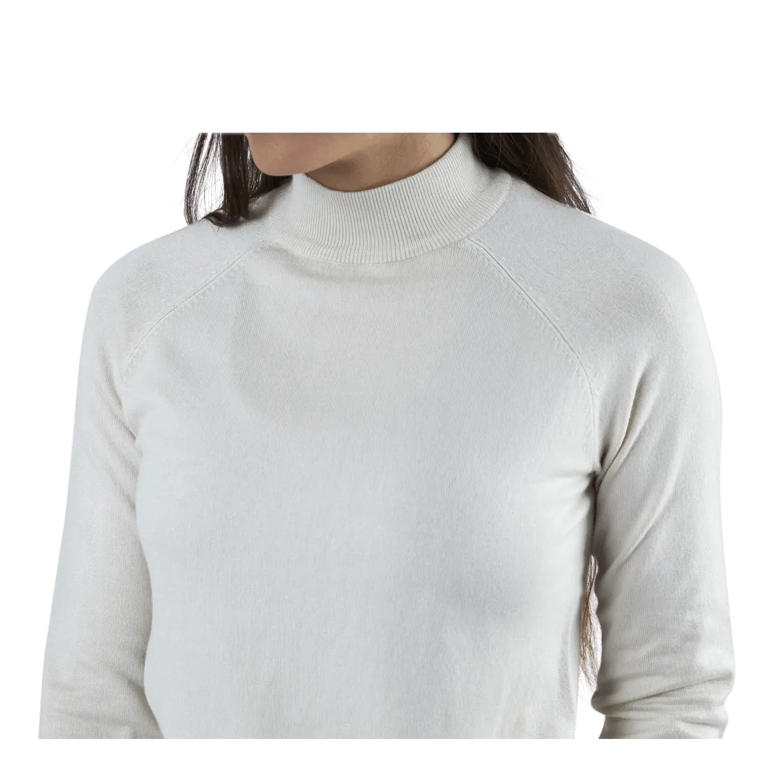 Pieces Esera Ls High Neck Knit White