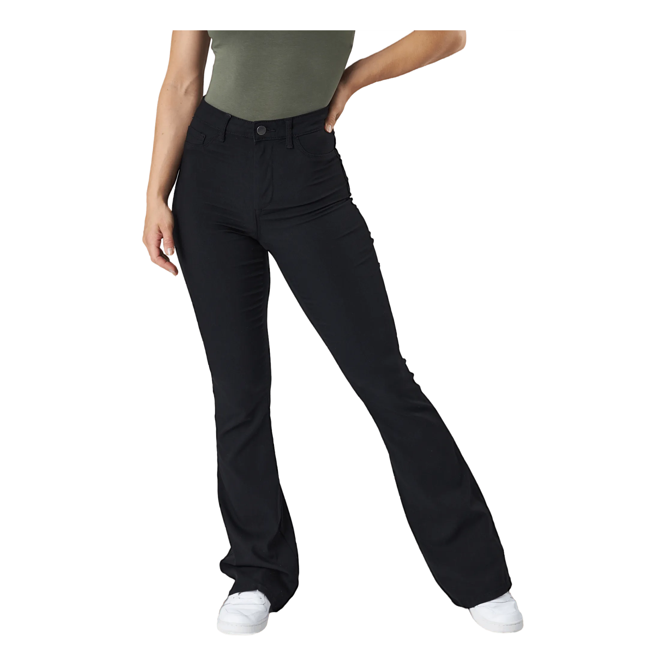 Pieces Highskin Flared Pant Blc Black