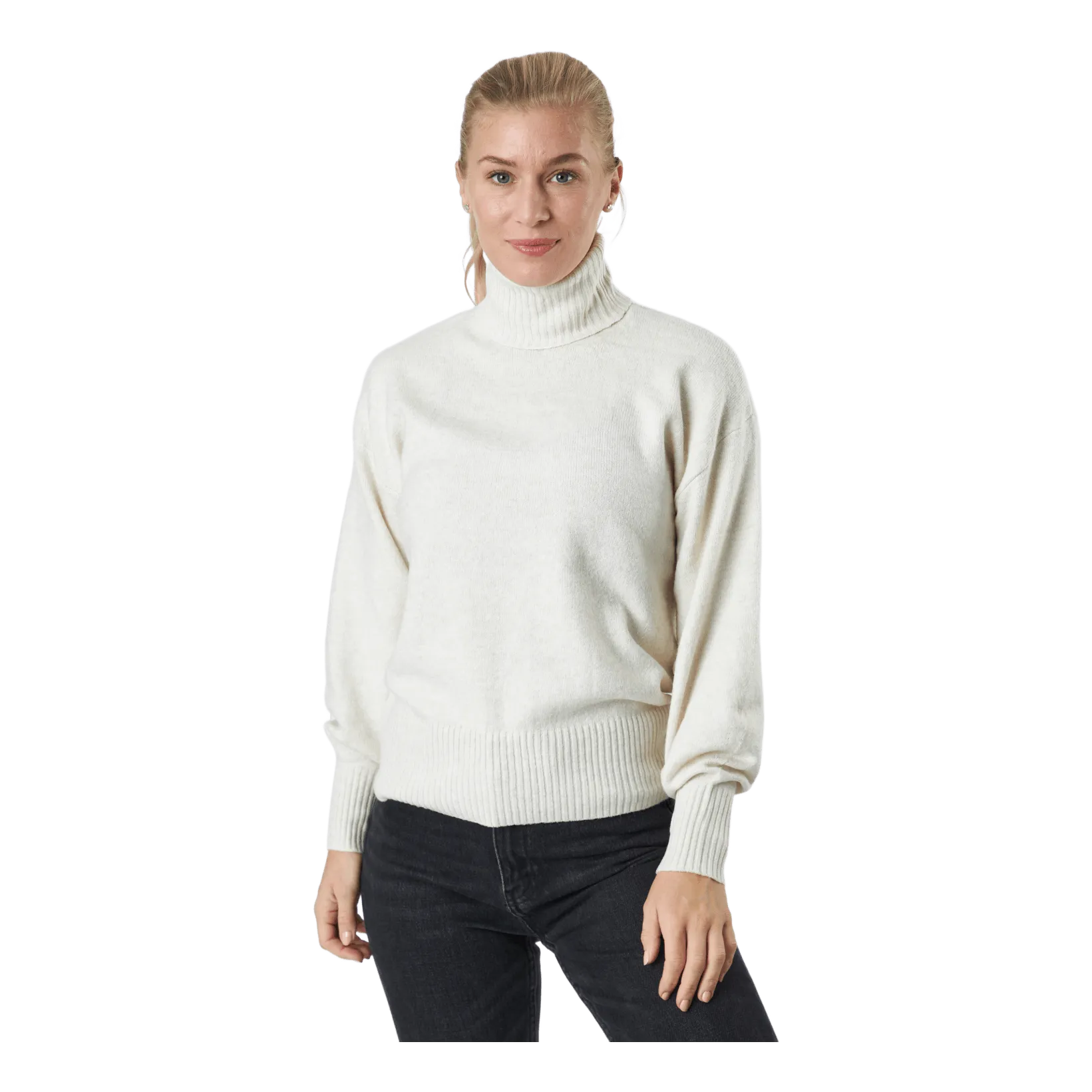 Pieces Pccava Ls High Neck Knit  Bc Birch