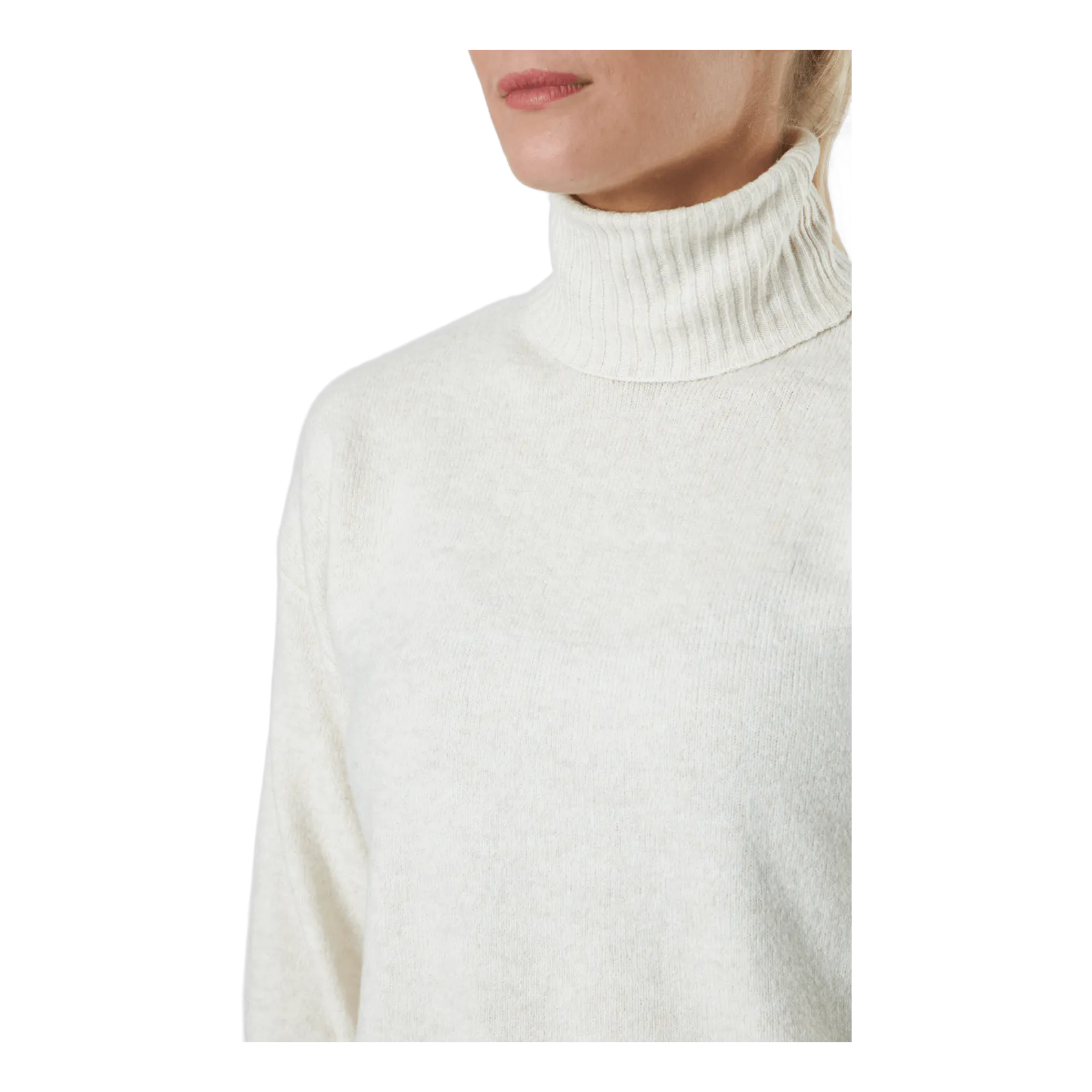 Pieces Pccava Ls High Neck Knit  Bc Birch