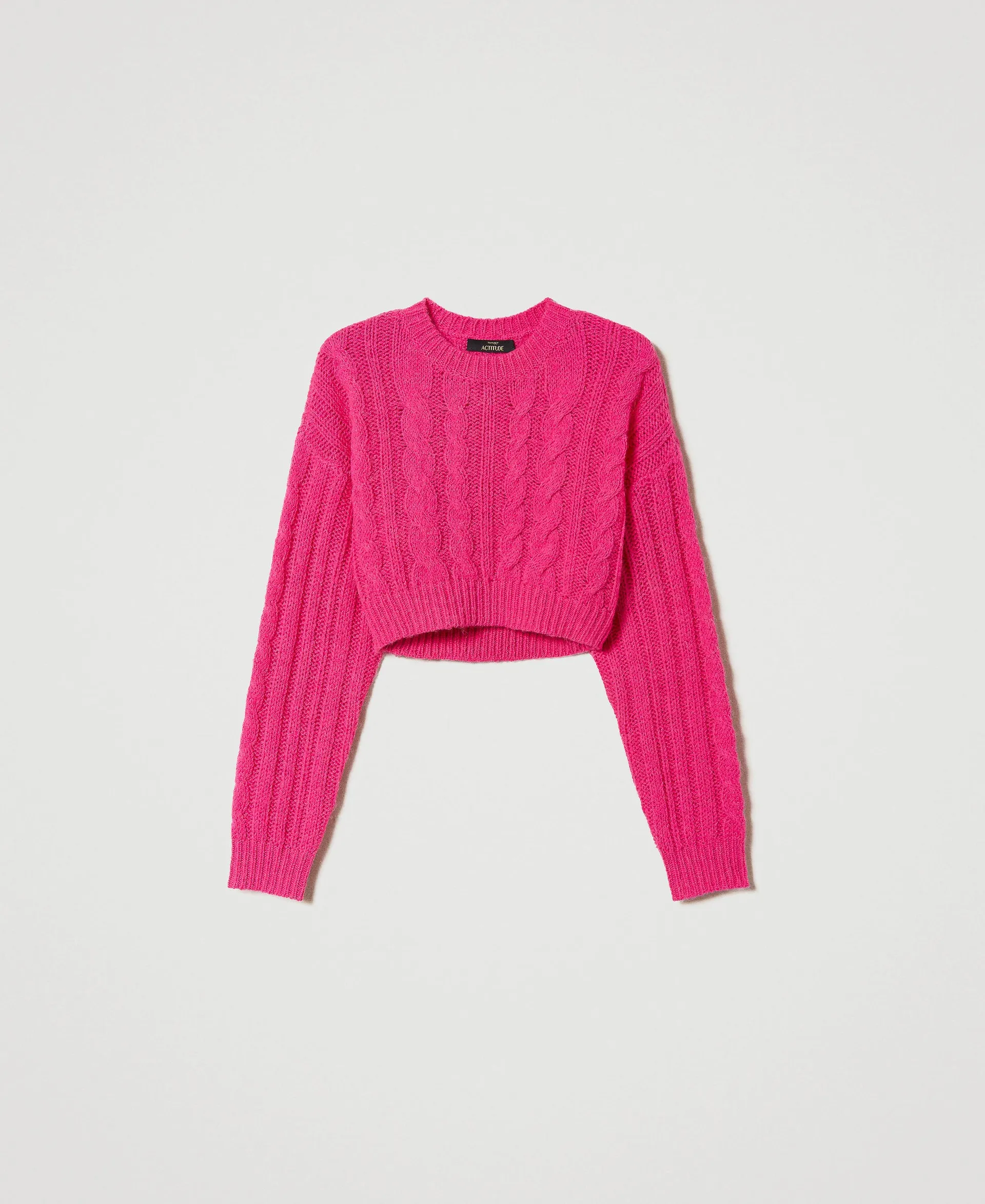 Pull cropped en laine et alpaga