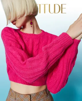 Pull cropped en laine et alpaga