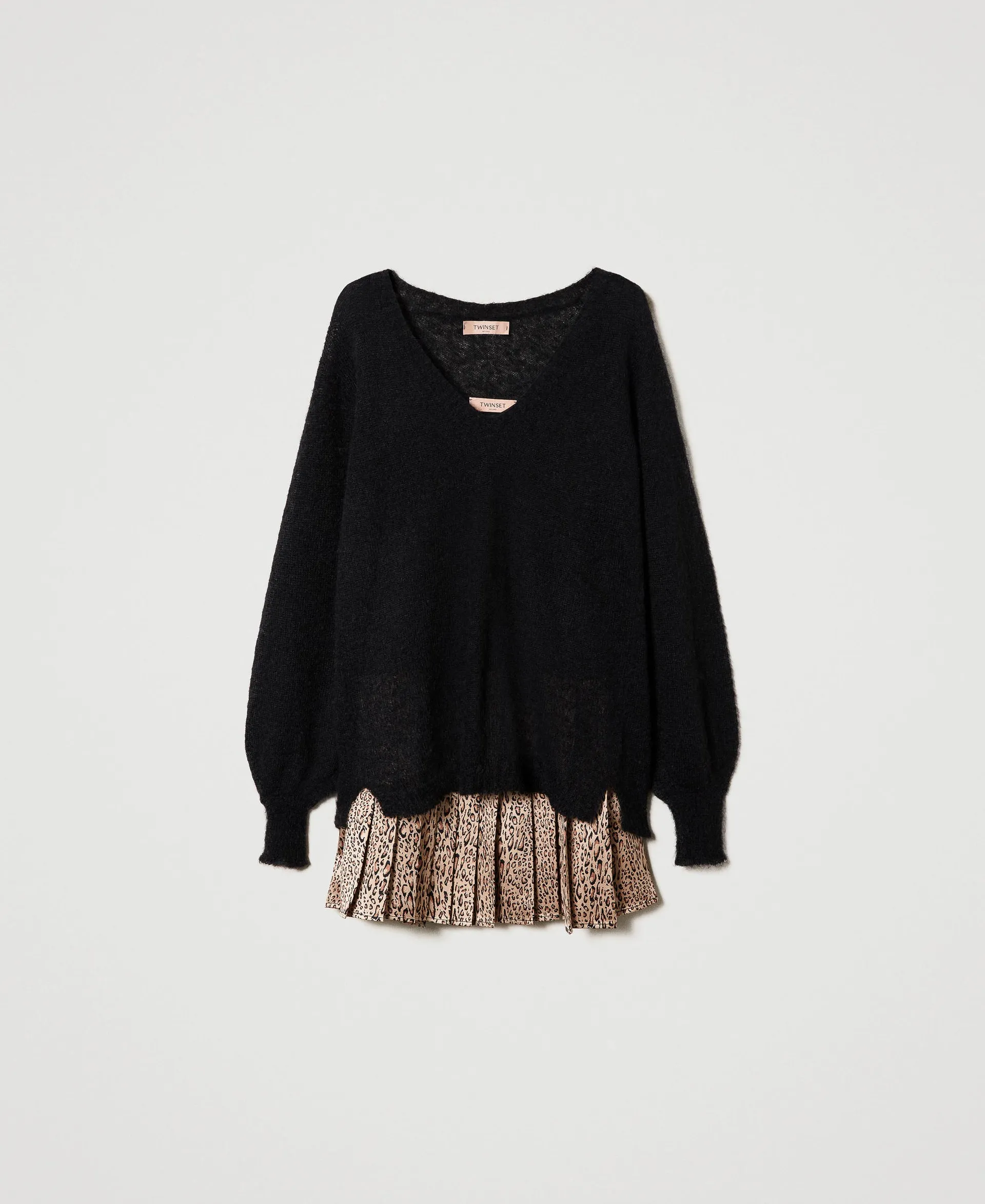 Pull en alpaga et mohair avec robe