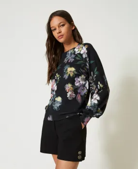 Pull regular avec imprimé floral