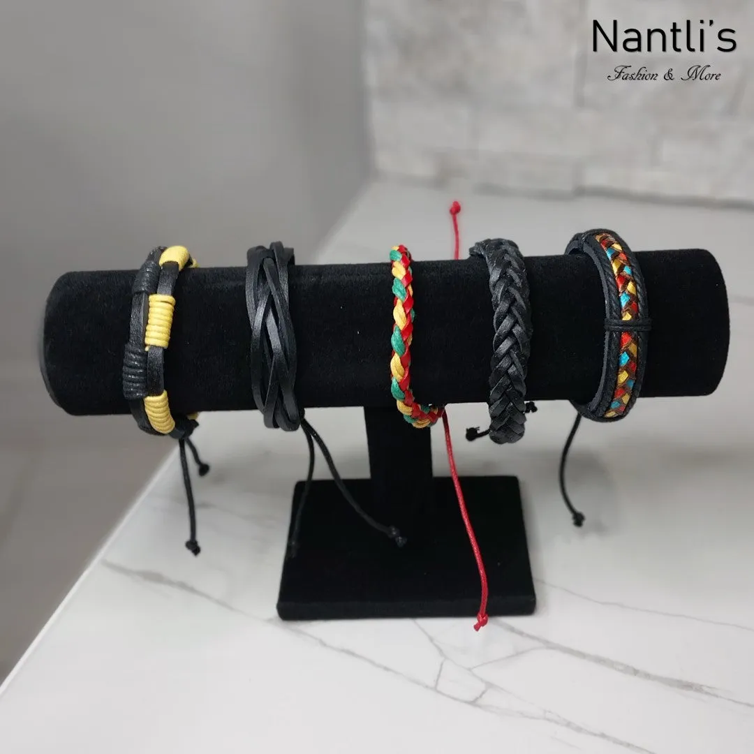 Pulseras para hombres o Mujeres Set BR0034-5 Leather Bracelets for Men or Women 5 Pieces Set