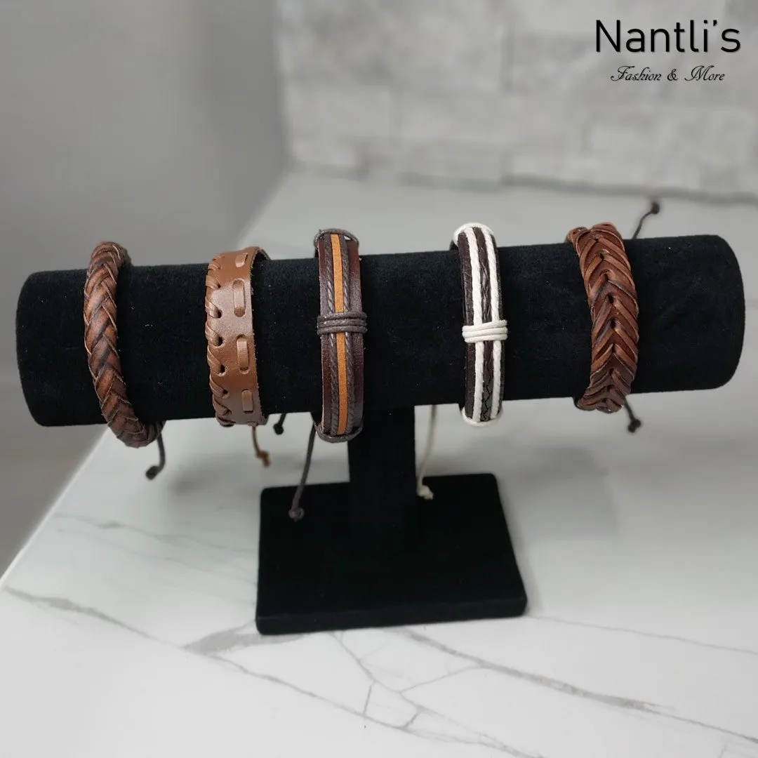 Pulseras para hombres o Mujeres Set BR0035-5 Leather Bracelets for Men or Women 5 Pieces Set