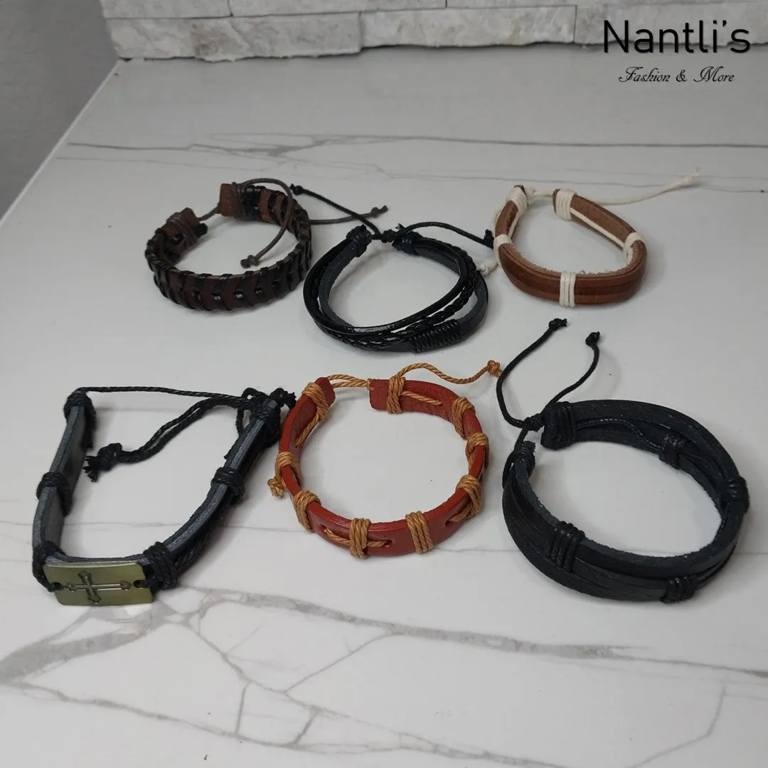 Pulseras para hombres o Mujeres Set BR0046-6 Leather Bracelets for Men or Women 6 Pieces Set