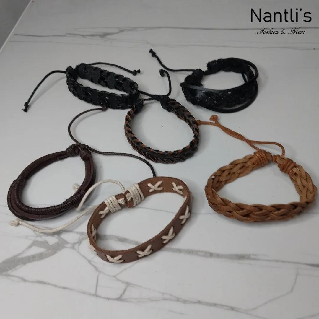 Pulseras para hombres o Mujeres Set BR0047-6 Leather Bracelets for Men or Women 6 Pieces Set