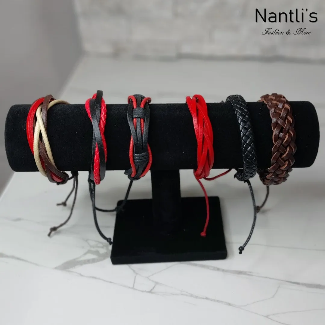 Pulseras para hombres o Mujeres Set BR0049-6 Leather Bracelets for Men or Women 6 Pieces Set