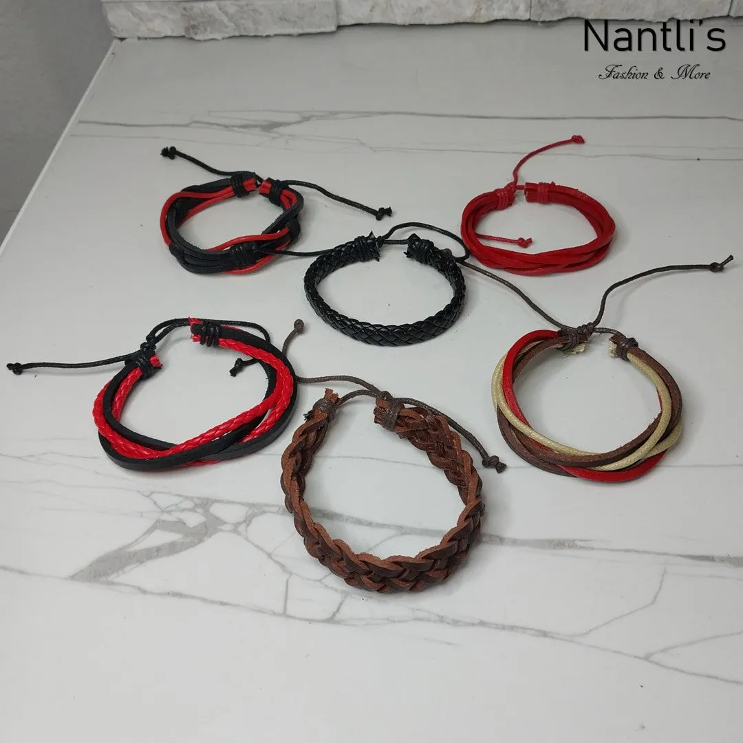 Pulseras para hombres o Mujeres Set BR0049-6 Leather Bracelets for Men or Women 6 Pieces Set