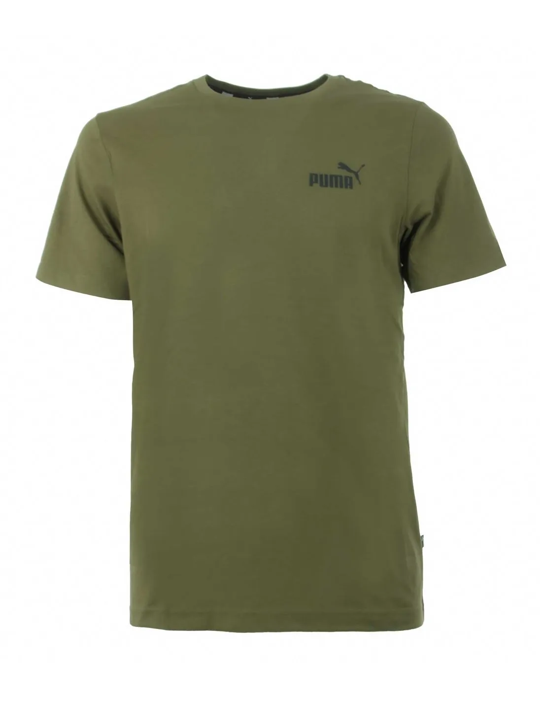 PUMA - Camiseta olive green Essentials Small Logo 586669 76 Hombre