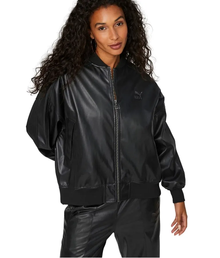 Puma T7 Oversized Faux Leather Bomber