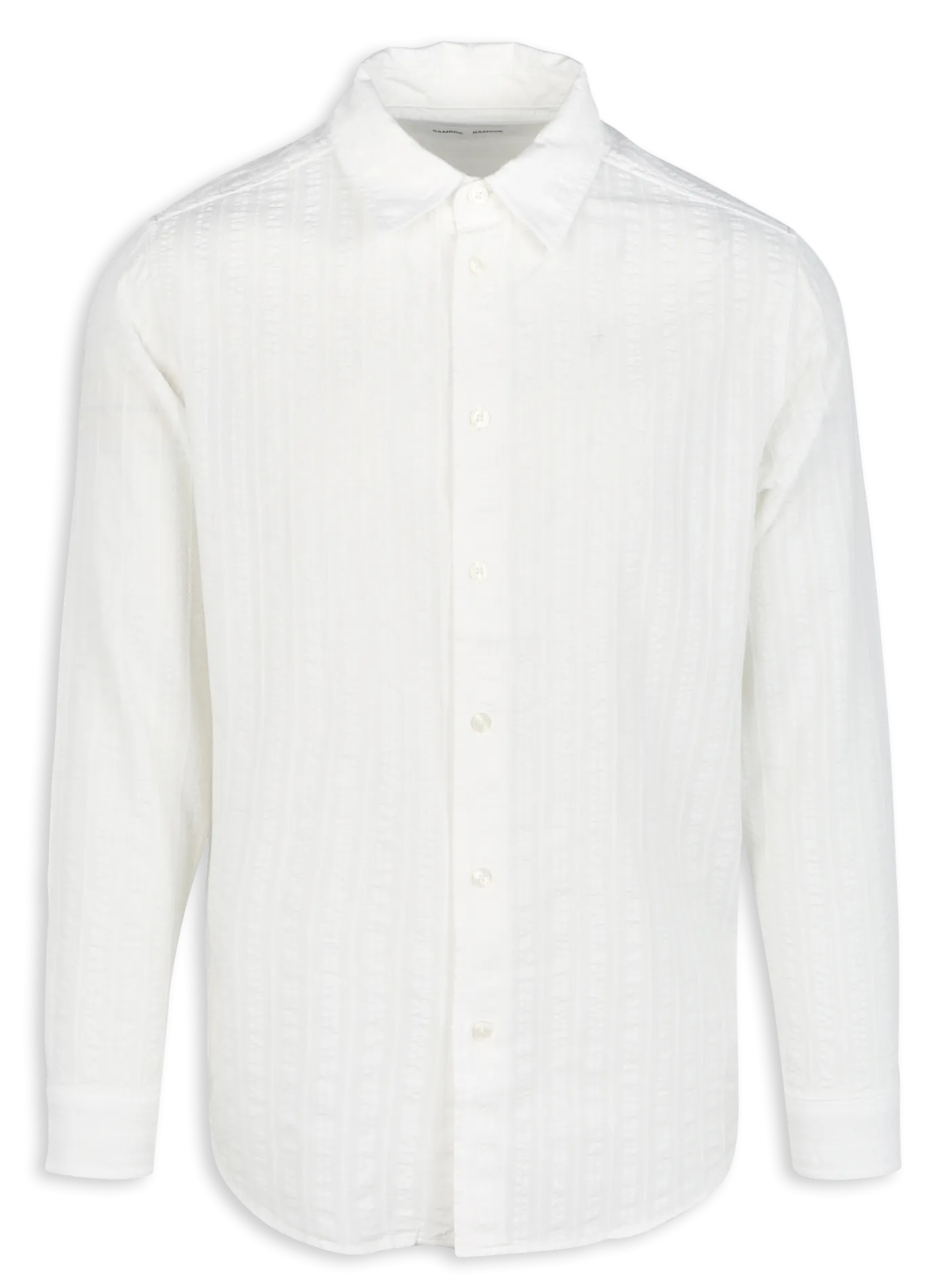 SAMSOE SAMSOE SADAMON - Camisa regular de algodón orgánico con textura en beige