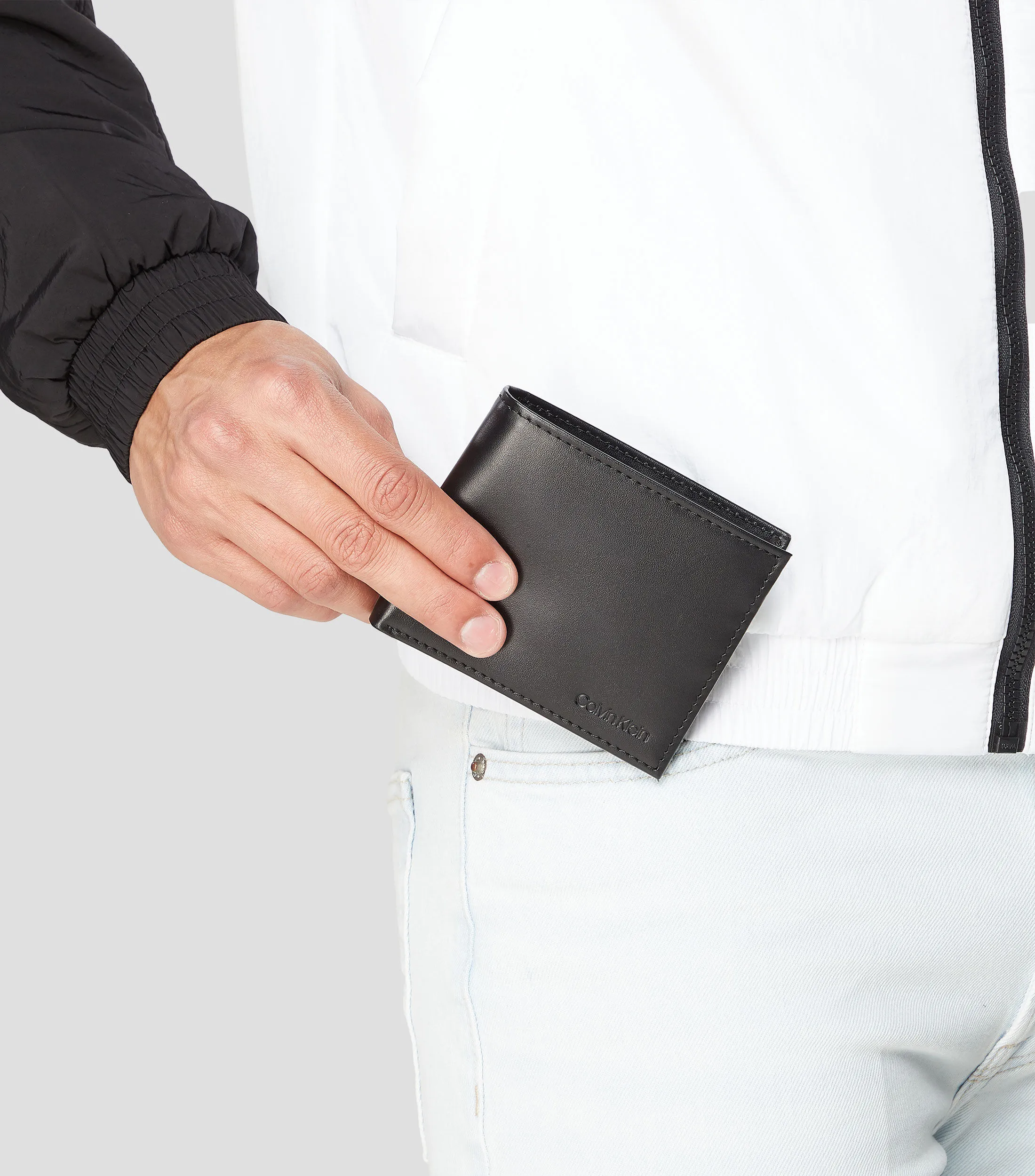 Scappino Cartera bifold en piel con textura Hombre