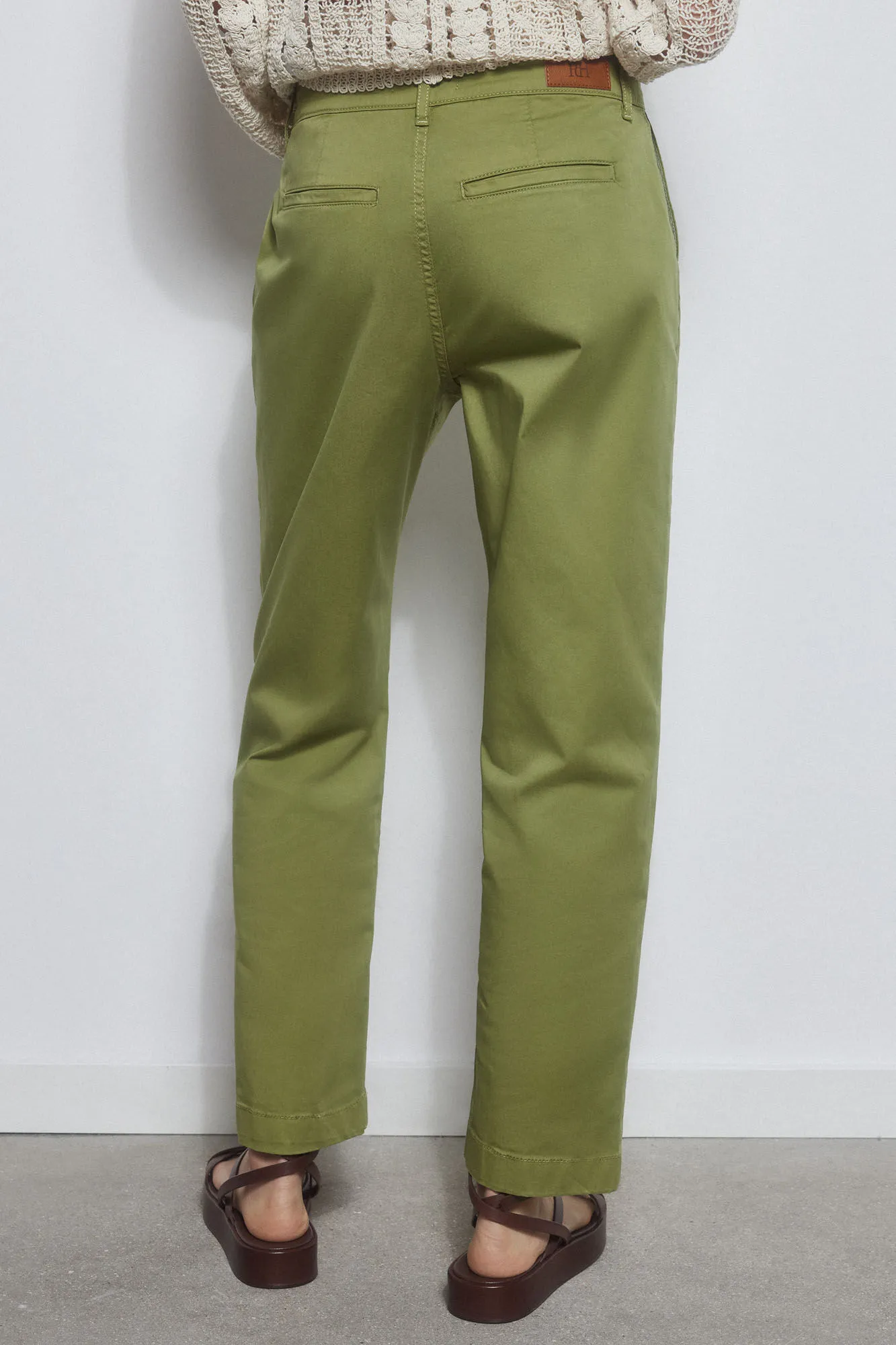 Slim fit satin trousers