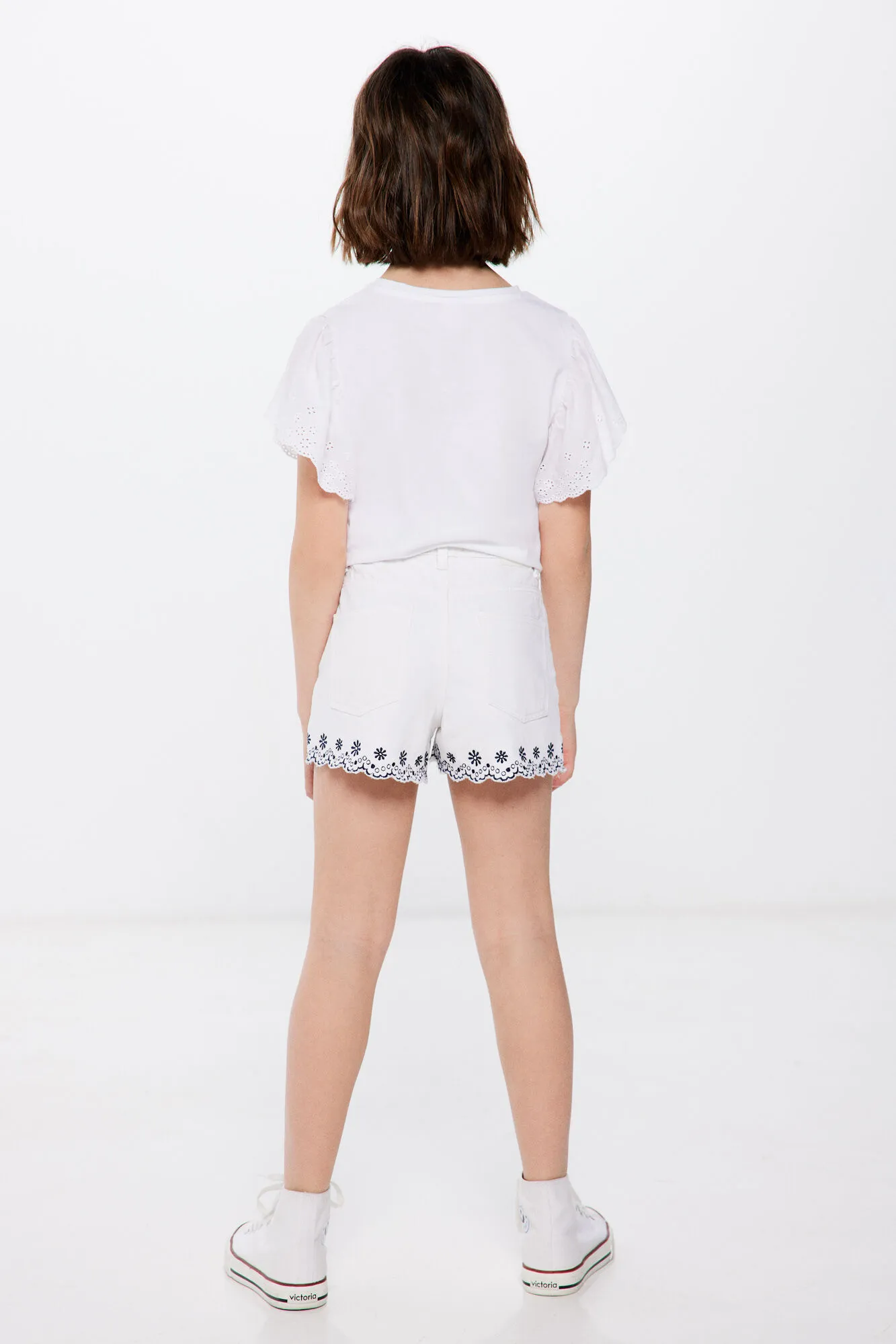 Springfield Kids Short denim bordado niña