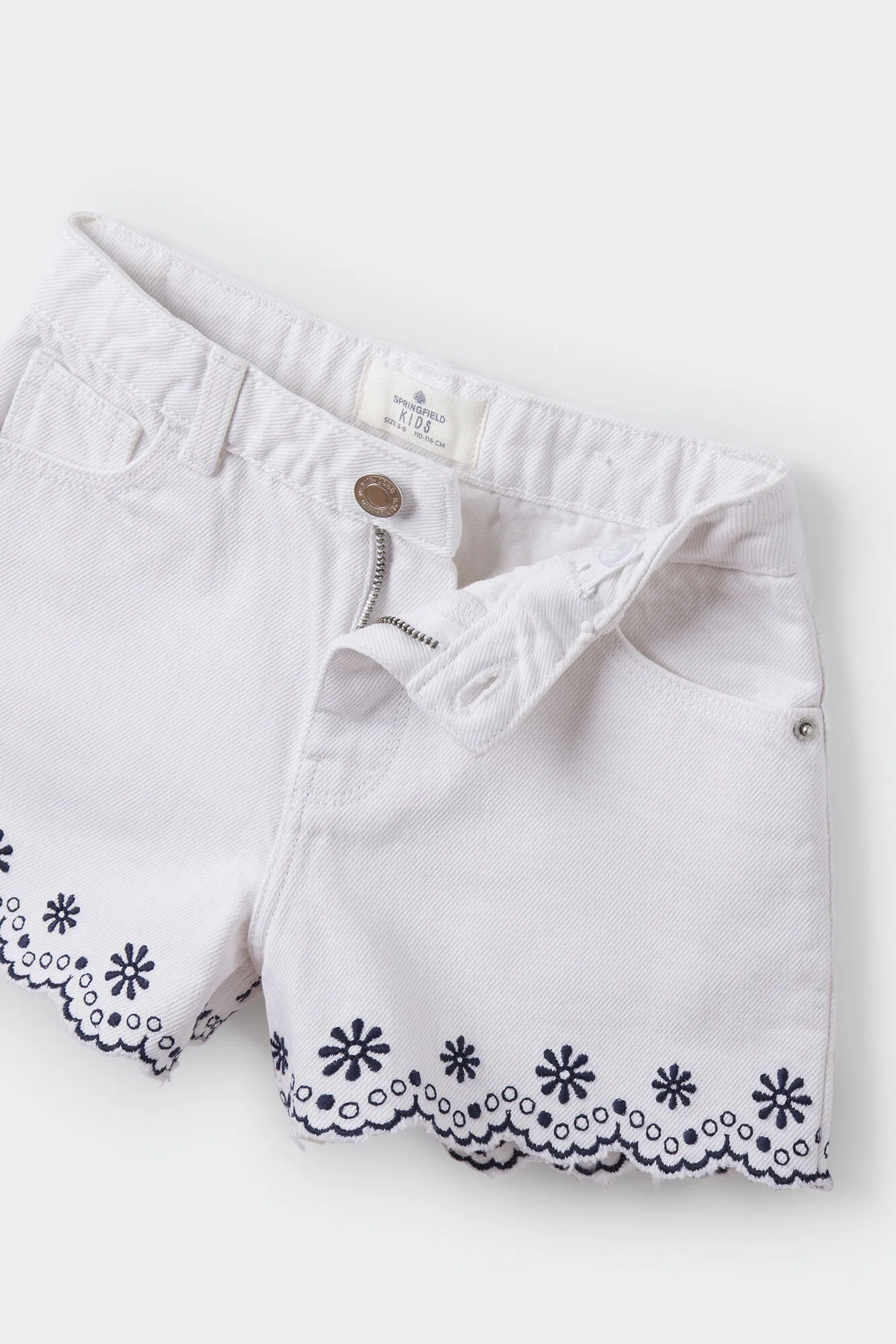 Springfield Kids Short denim bordado niña