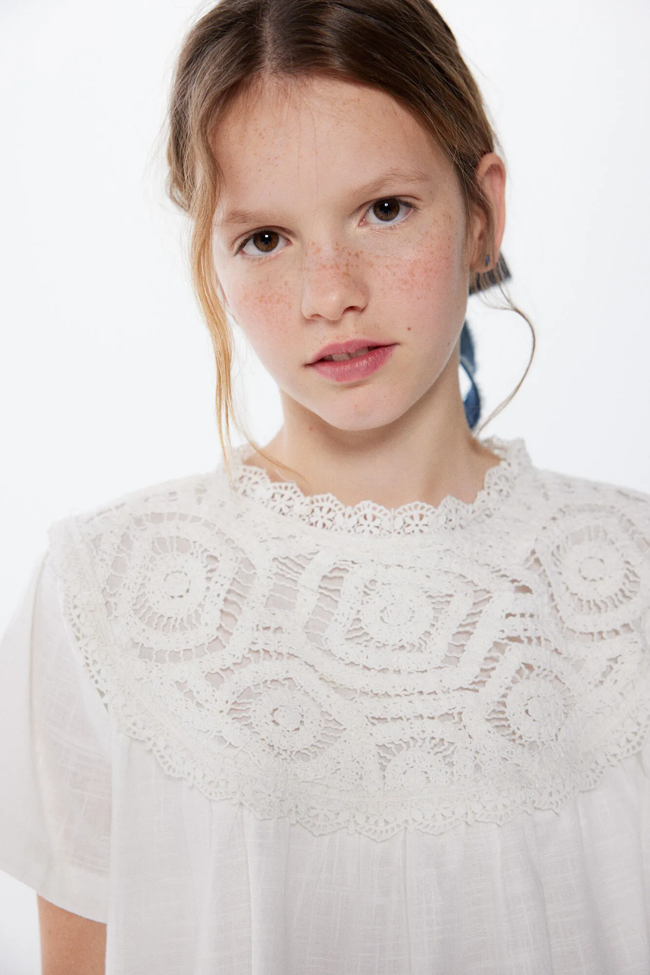 Springfield Kids Vestido collar crochet niña