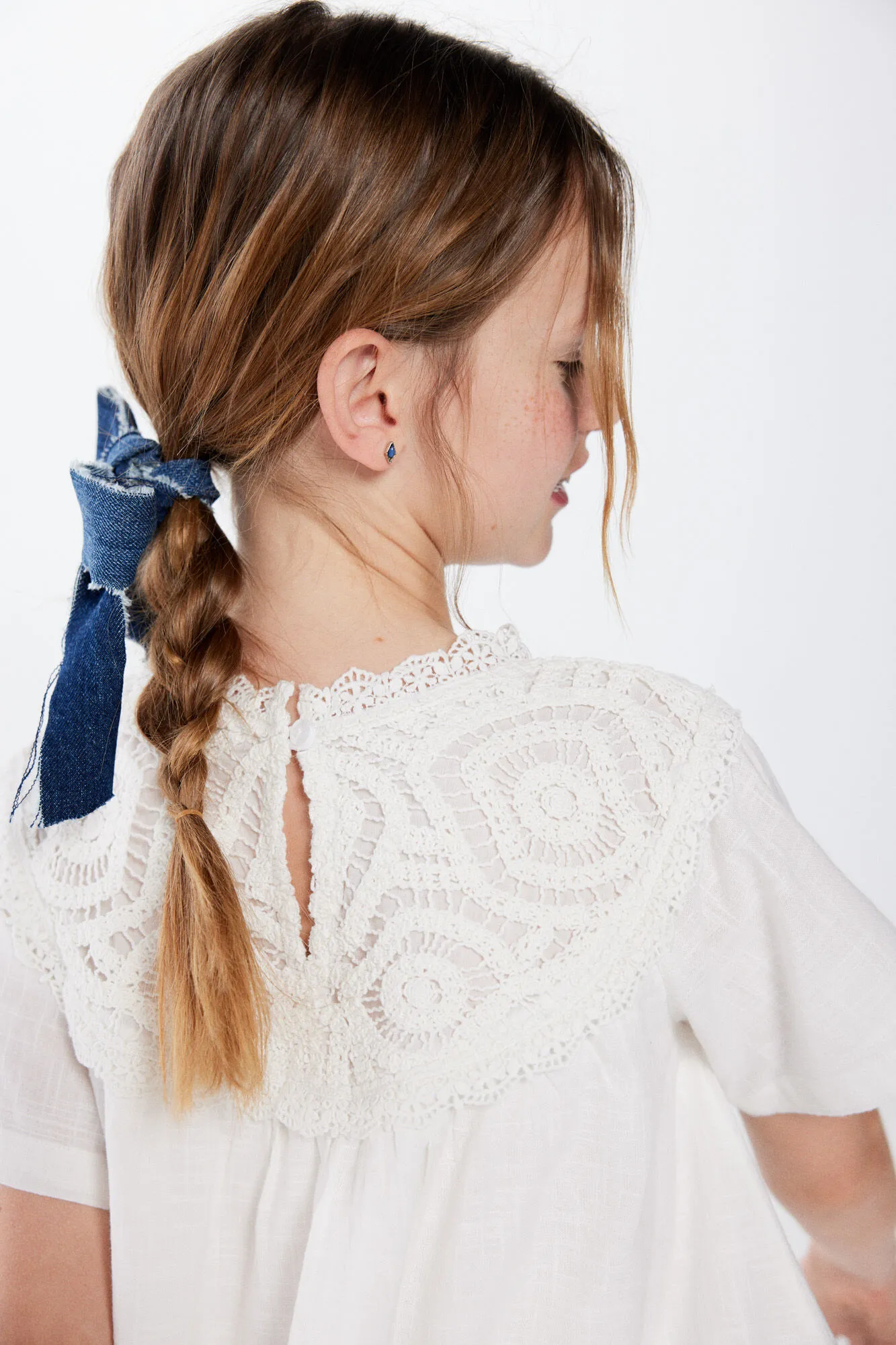 Springfield Kids Vestido collar crochet niña