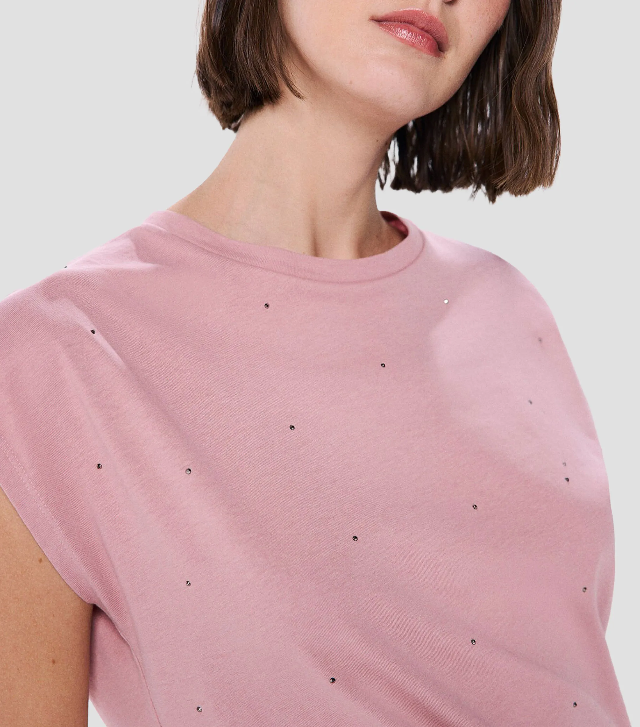 Springfield Playera con strass manga corta Mujer