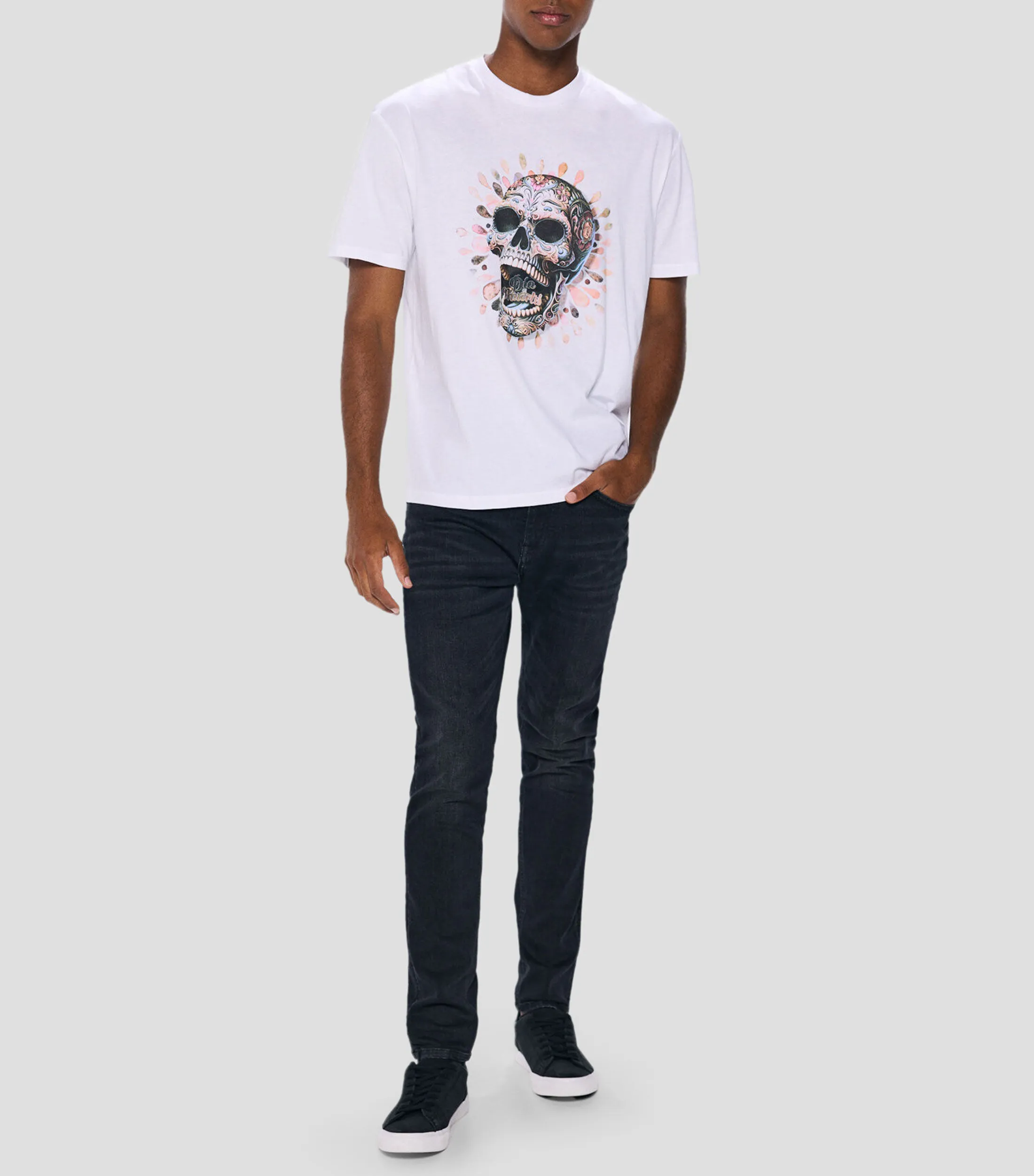 Springfield Playera cuello redondo manga corta con Calavera Hombre