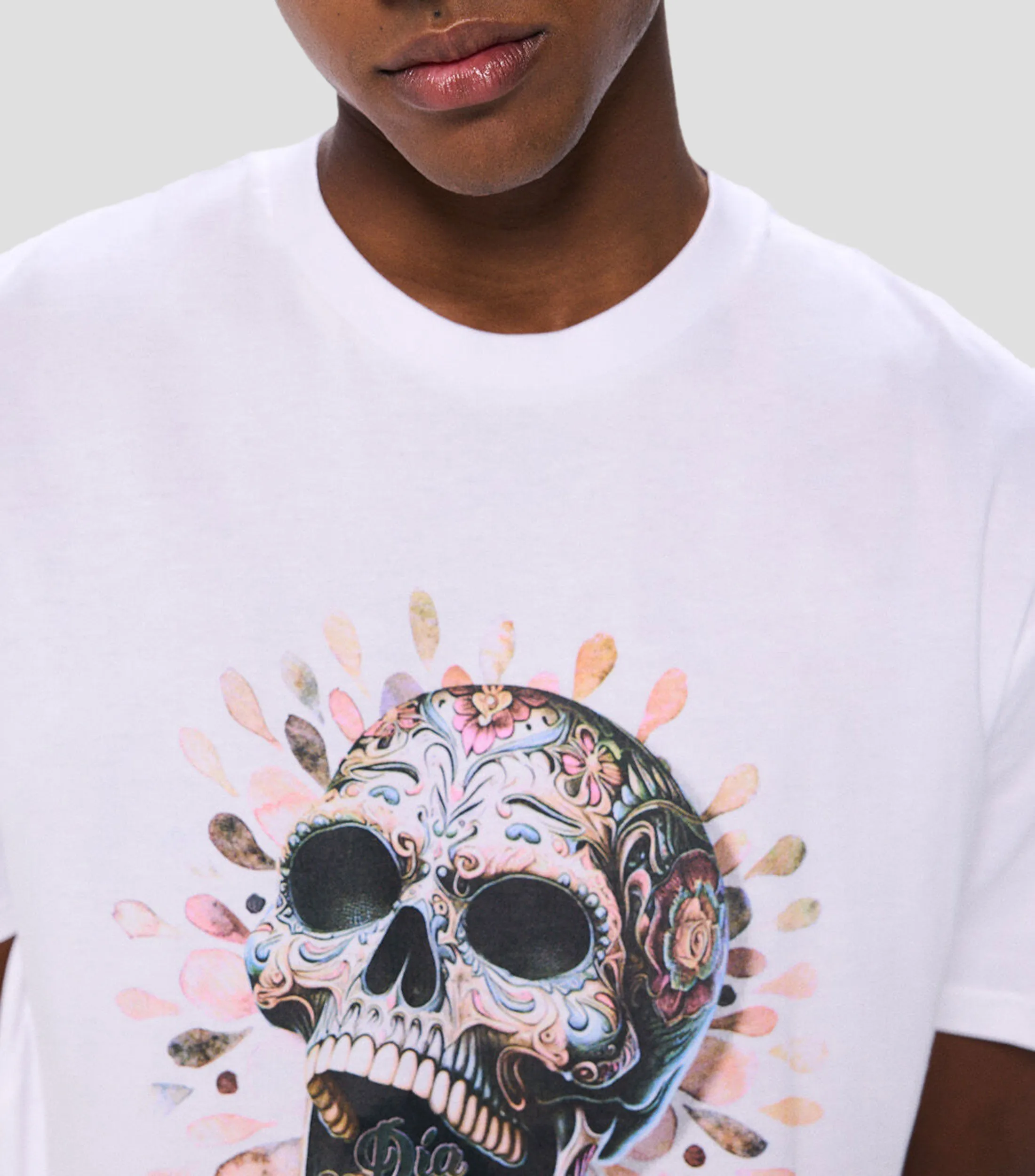 Springfield Playera cuello redondo manga corta con Calavera Hombre