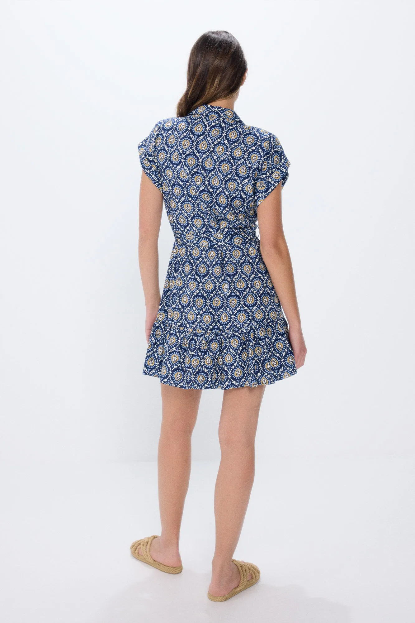 Springfield Vestido corto camisero estampado