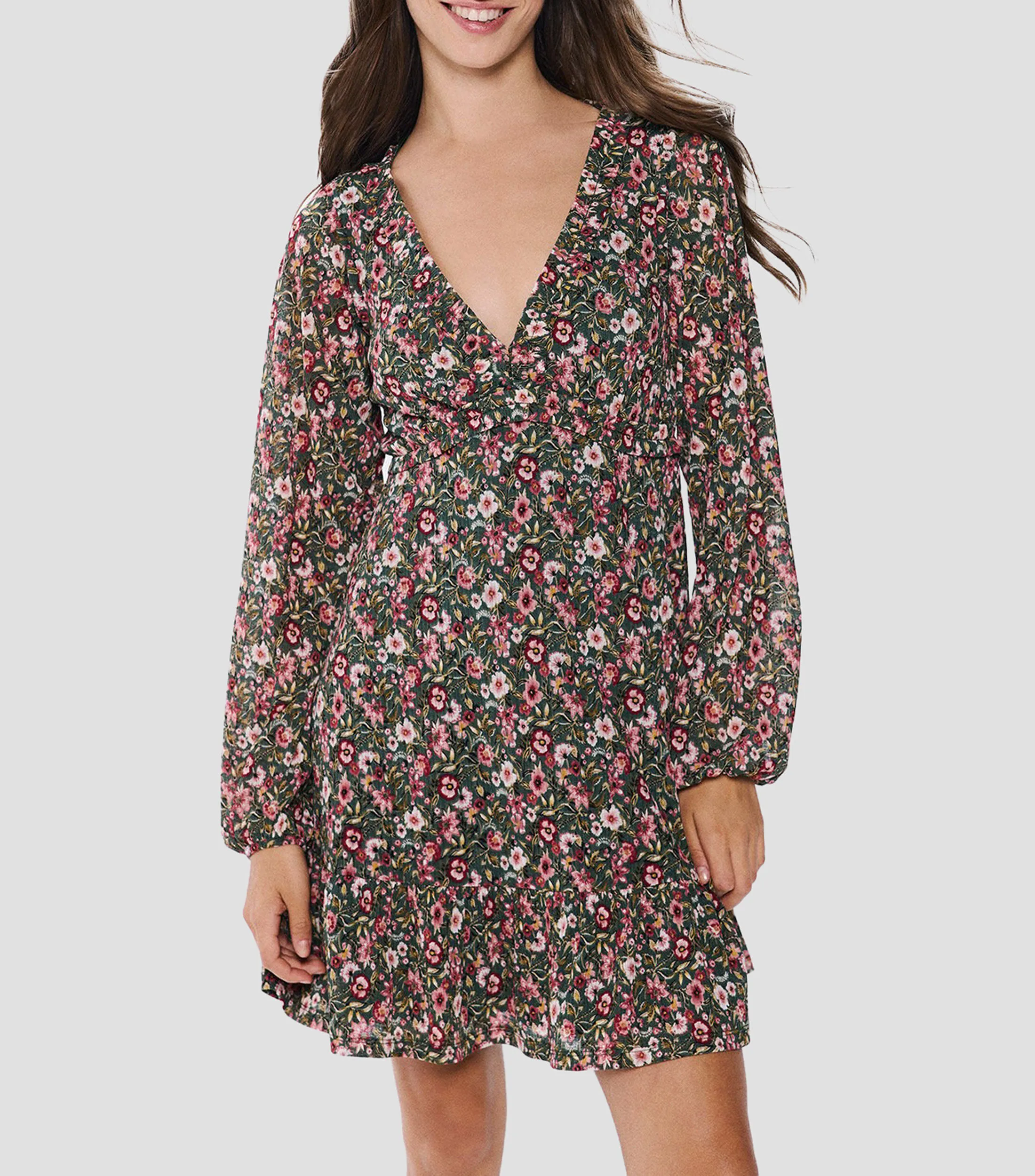 Springfield Vestido Corto Estampado Floral Mujer