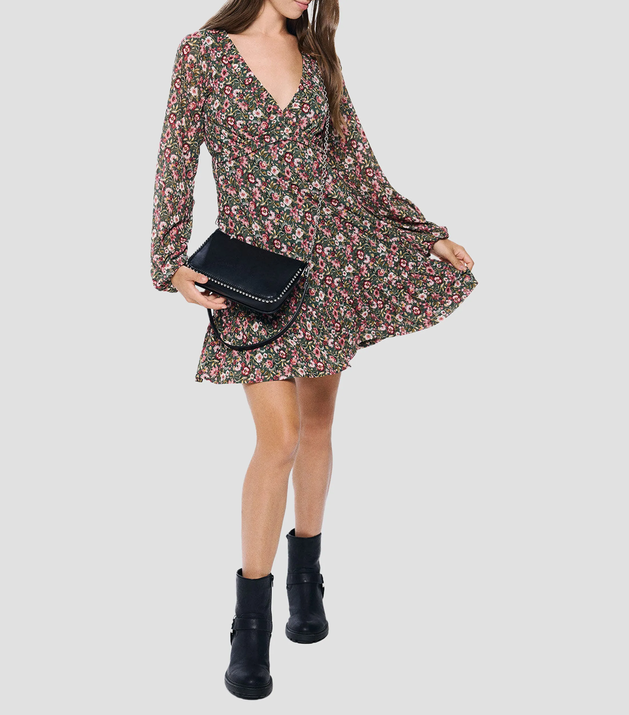 Springfield Vestido Corto Estampado Floral Mujer