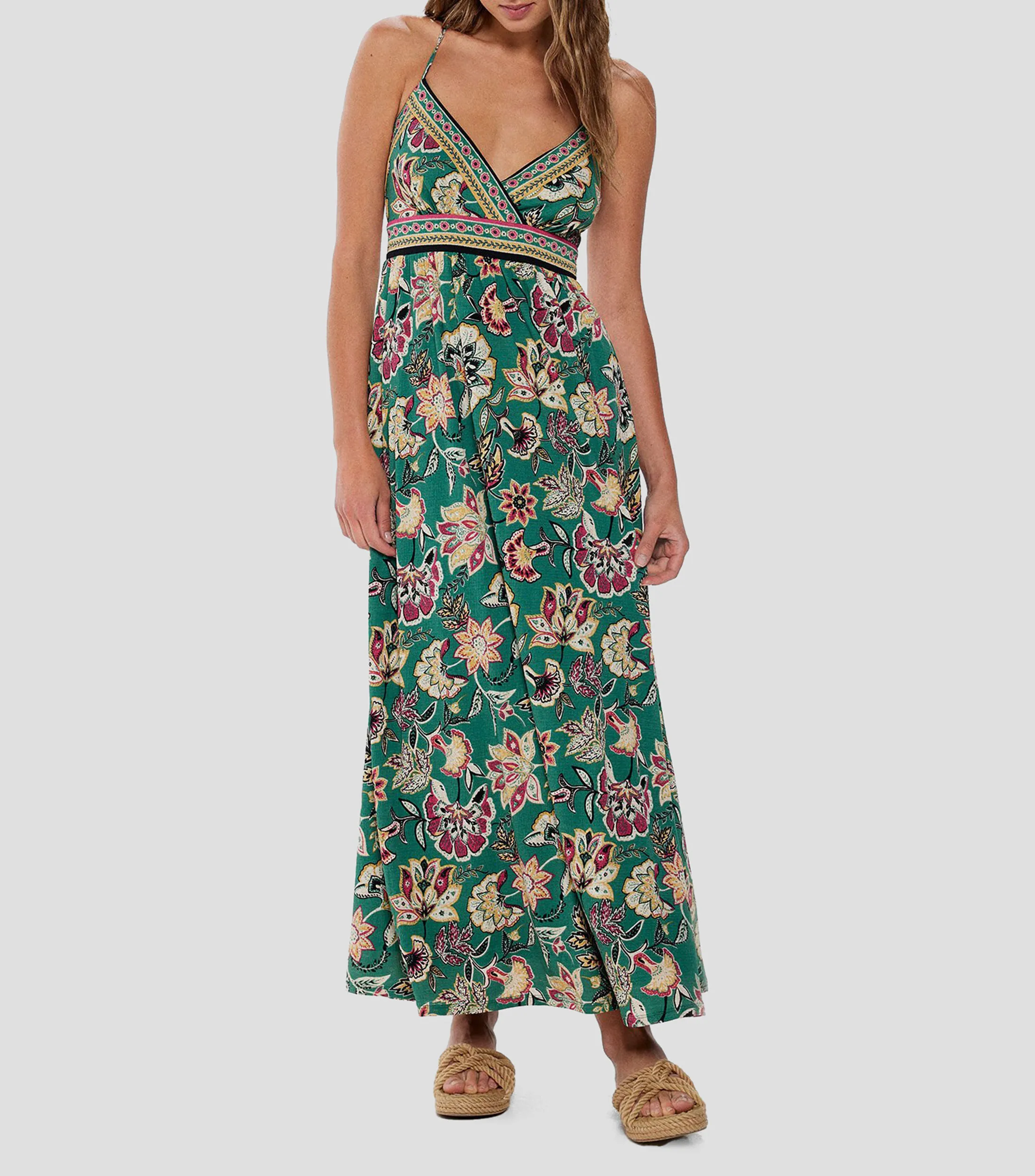 Springfield Vestido maxi con estampado Mujer