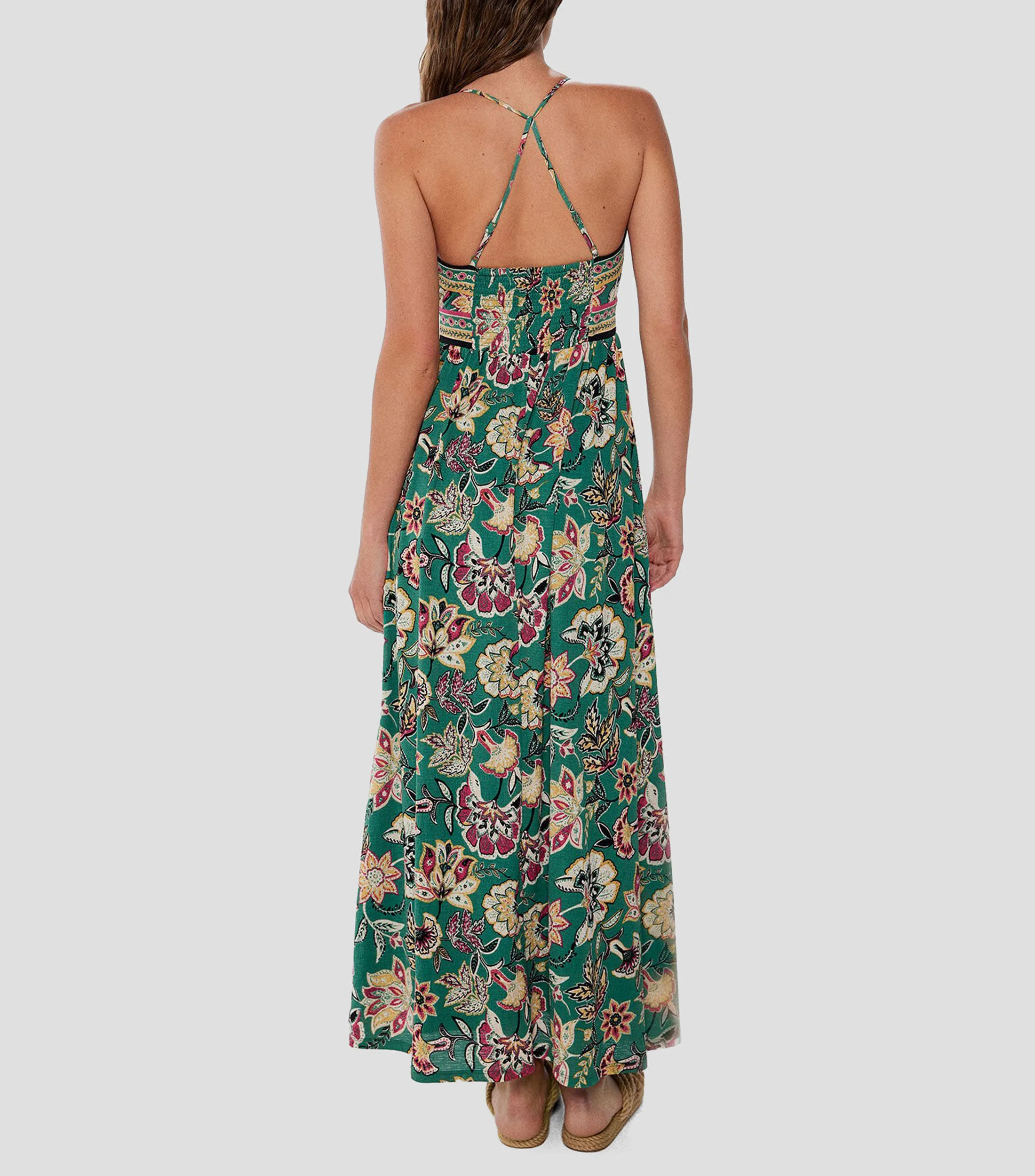 Springfield Vestido maxi con estampado Mujer