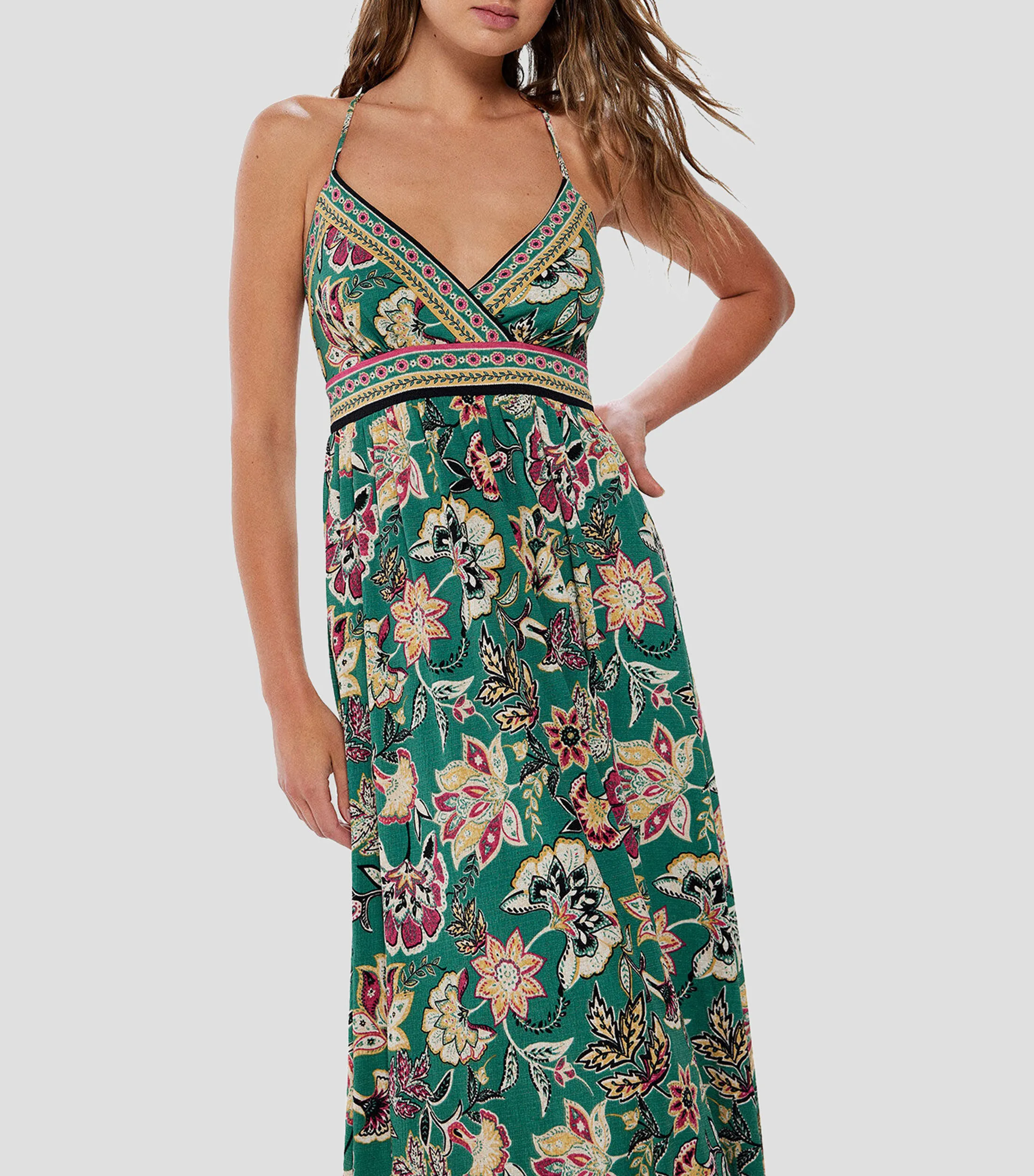 Springfield Vestido maxi con estampado Mujer