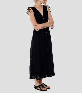 Springfield Vestido maxi con estructura crochet Mujer