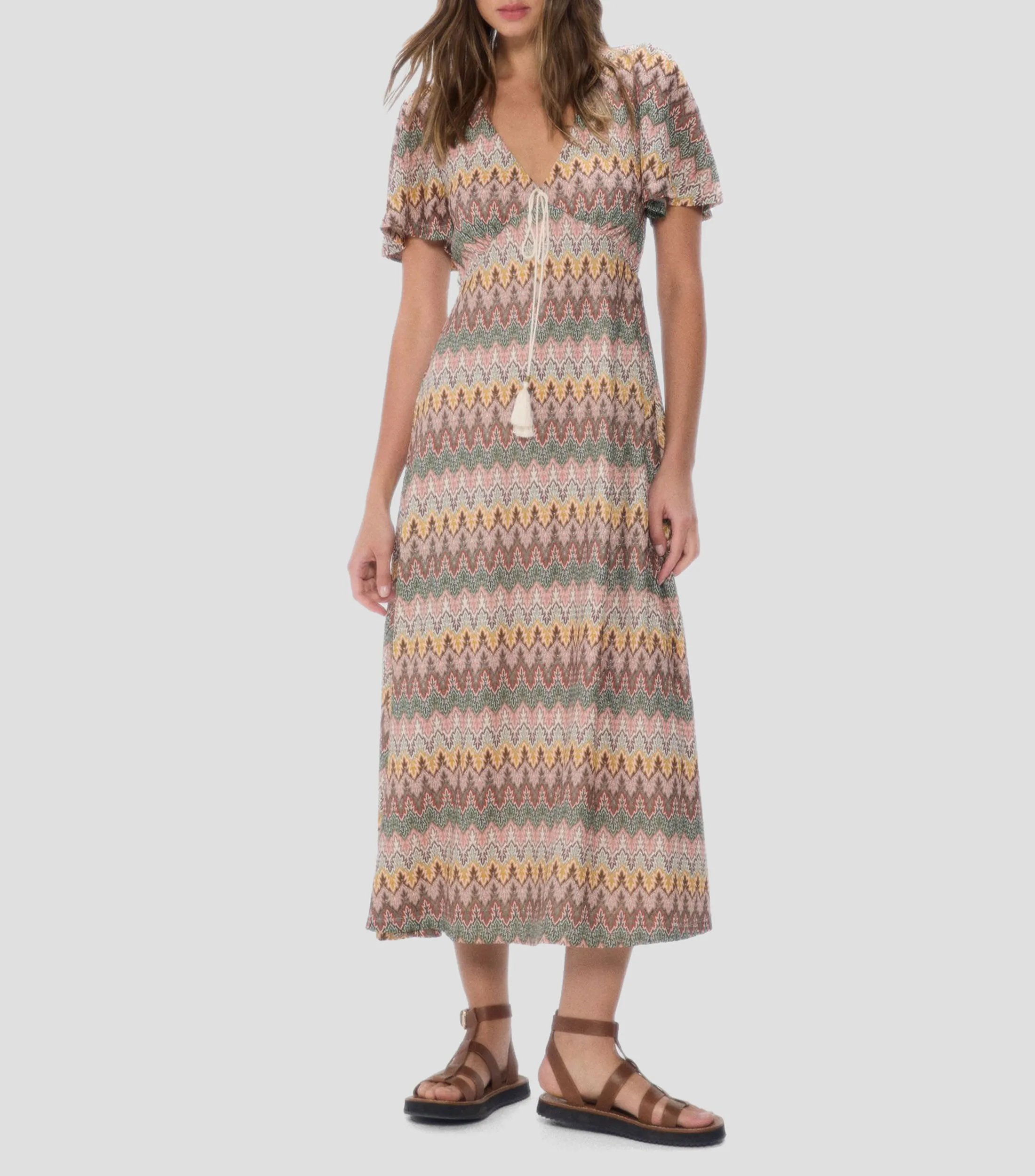 Springfield Vestido maxi con full print Mujer