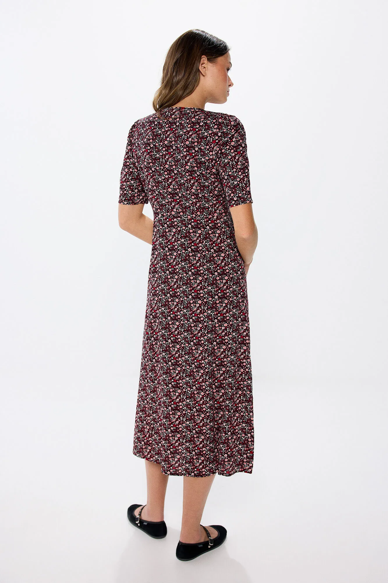 Springfield Vestido midi estampado frunce