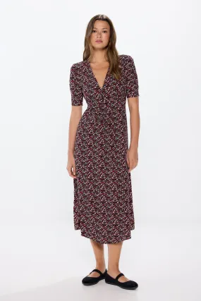 Springfield Vestido midi estampado frunce